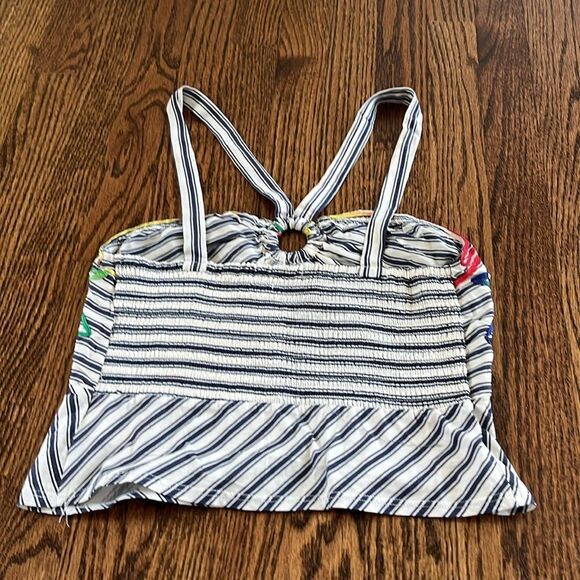 Tiny XS Anthropologie Avril Emroidered Striped Halter Top $110 Blue - Picture 6 of 7